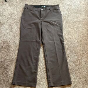 Lee Regular Fit Women's Brown Pull On Pants Trousers Size 14 Short Straight Leg